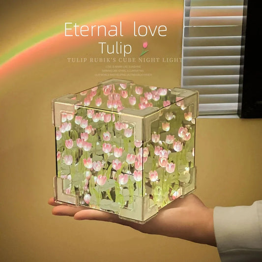 Tulip cube mirror lamp