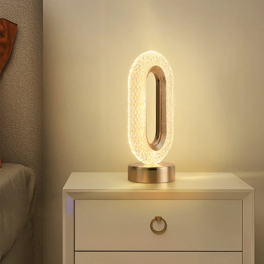 Lámpara de mesa LED de cristal
